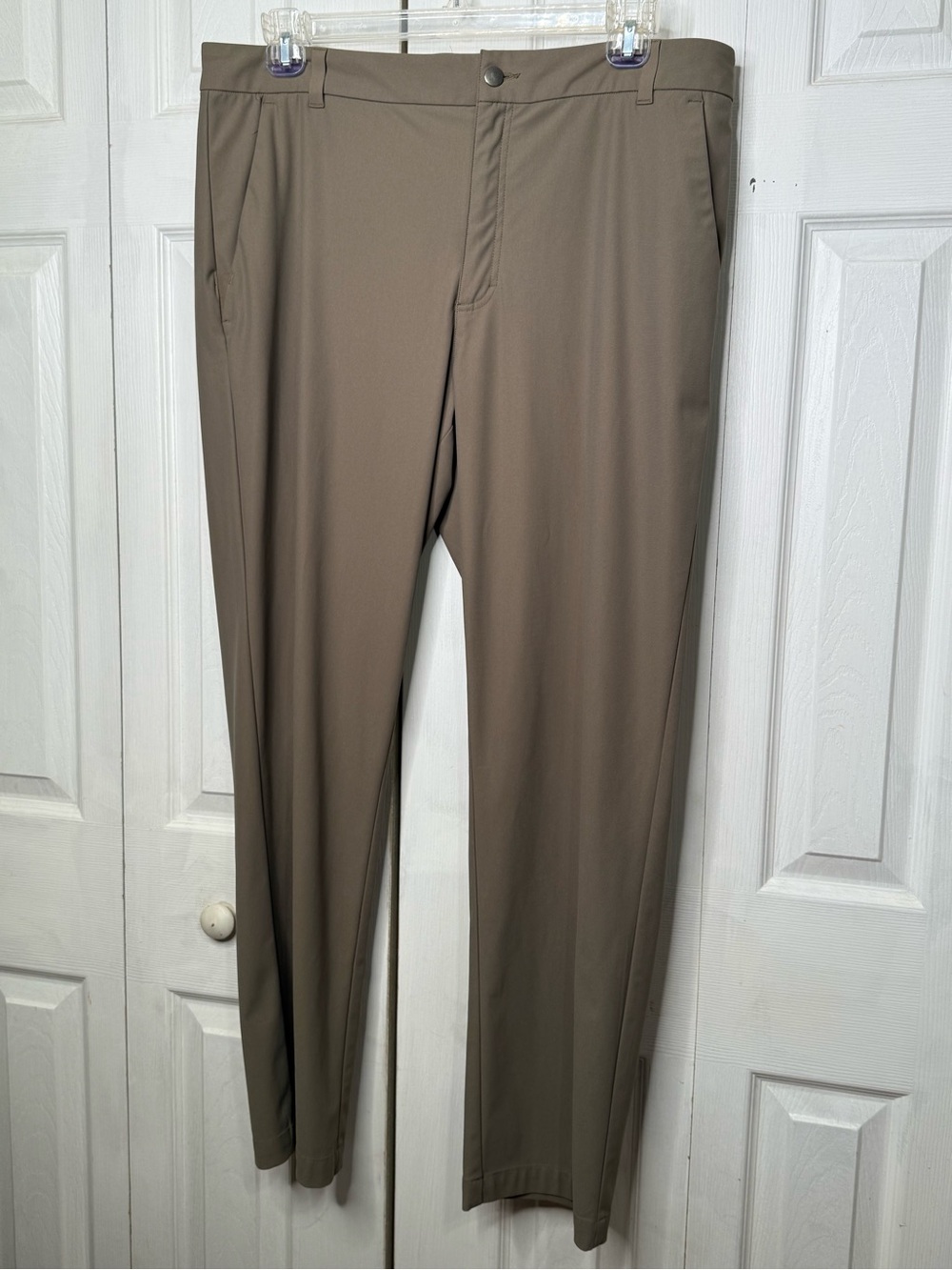 Men's Dress Pants in Taupe - Classic Straight Dress Trousers